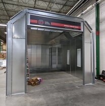 Industrial paintbooths and powder coating booths. 